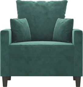 vidaXL Πολυθρόνα Σκούρο πράσινο 60 εκ. Βελούδινη