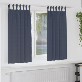 vidaXL Κουρτίνες Μαύρης Ύφανσης με Δαχτυλίδια 2 pcs Ανθρακί