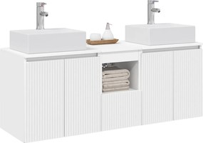 vidaXL Σετ Ντουλαπιών Μπάνιου 3 τμχ. Λευκό 128 x 41 x 79,5 cm