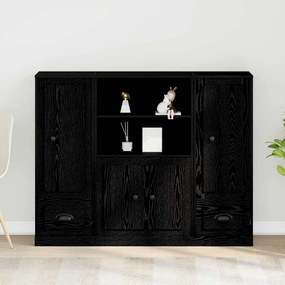 vidaXL Βιβλιοθήκη Μαύρη Οξυά 132 x 35.5 x 103.5 εκ Επεξεργασμένο ξύλο