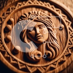 Intra Συλλεκτικό Ξύλινο Παζλ Plywood 4mm - Ξυλογλυπτική Αρχαίας Ελληνίδας Θεάς Σε Ξύλινο Κουτί - Διαστάσεις Puzzle: 10x10 cm – 25 κομμάτια