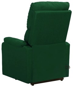 vidaXL Πολυθρόνα Μασάζ Ανάκλιση Σκούρο Πράσινο Υφασμάτινη