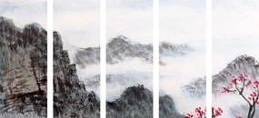 Εικόνα 5 μερών παραδοσιακή κινεζική ζωγραφική τοπίων - 100x50