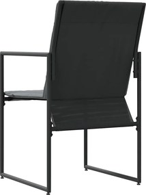 vidaXL Καρέκλα με μαξιλάρι 4 pcs Μαύρο και Ανθρακί Textilene