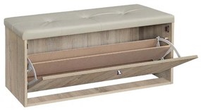 Παπουτσοθήκη-Σκαμπό Rakla 100 Σόνομα/Μπεζ, 97x31.5x48, Genomax Genom1219920343