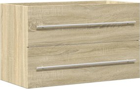 vidaXL Ντουλάπι Νιπτήρα Όψη Παλαιού Ξύλου 80x38,5x48 εκ. Επεξ. Ξύλο