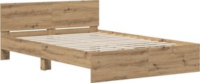 vidaXL Κρεβάτι με Κεφαλάρι Artisan Δρυς 120 x 200 cm