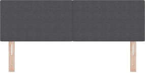 vidaXL Κεφαλάρι με κεφαλάρι Σκούρο Γκρι 144 cm Τεχνητό Δέρμα