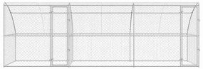 vidaXL Κλουβί Σκύλου 3 pcs Ασημί 6 x 2 x 2 m Γαλβανισμένος χάλυβας