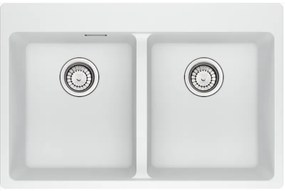 Franke MRG 620-34-34 Ένθετος Γρανιτένιος Νεροχύτης με απλή βαλβίδα 80cm Polar White