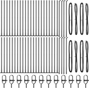 vidaXL Στύλος Περιφράξεων 52 pcs Γκρι Μέγεθος: 3,2 x 3,2 x 110 εκ.