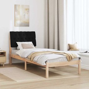 vidaXL Σκελετός Κρεβατιού με Επενδεδυμένο Κεφαλάρι Καφέ 75 x 190 cm