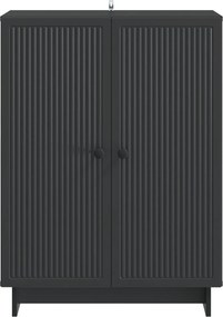 vidaXL Πλαϊνό γραφείο Μαύρο 66 x 34,5 x 90 εκ Επεξεργασμένο Ξύλο