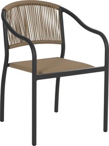 ΠΟΛΥΘΡΟΝΑ ΑΛΟΥΜΙΝΙΟΥ HM5856.02 ΑΝΘΡΑΚΙ ΜΕ ΣΧΟΙΝΙ PE WICKER 57x63x80 εκ.