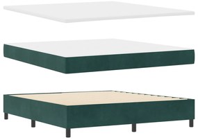 vidaXL Κρεβάτι με ελατήρια με στρώμα & πάγκο Δίχρωμο Πράσινο 180x200 εκ. Βελούδο