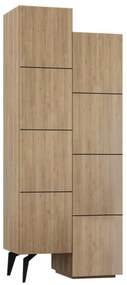 Ντουλάπι κουζίνας/μπάνιου - Παπουτσοθήκη Stair Megapap μελαμίνης χρώμα φυσικό οξιάς 62,2x37,4x156εκ.