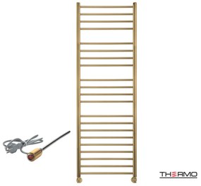 Thermo BELLAVIA Θερμαινόμενη πετσετοκρεμάστρα από ανοξείδωτο χάλυβα με ηλεκτρική λειτουργία 150x50cm Brushed Brass Gold PVD