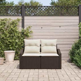 vidaXL Καναπές Κήπου με μαξιλάρι Καφέ 123 x 62 x 69εκ συνθετικό ρατάν