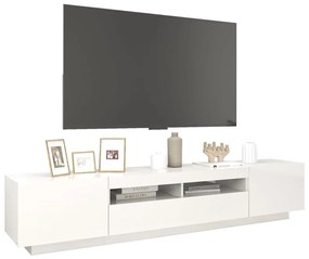 vidaXL Έπιπλο Τηλεόρασης με LED Γυαλιστερό Λευκό 200 x 35 x 40 εκ.