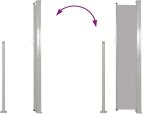 vidaXL Σκίαστρο Πλαϊνό Συρόμενο Βεράντας Γκρι 170 x 300 εκ.