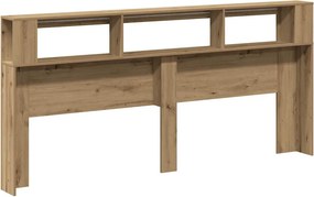 vidaXL LED κεφαλάρι Artisan Oak 220x18,5x103,5 cm Κατασκευασμένο ξύλο