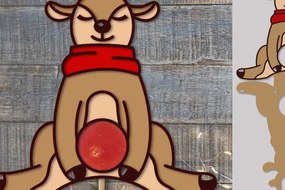 Σετ των 2 Intra απο ξύλο plywood 3mm-4mm πάχος Χριστουγεννιάτικη ζαχαροπλαστική ελάφια | Σχέδιο κοπής Δίασταση 15x15 cm INTRAFABR-76135148