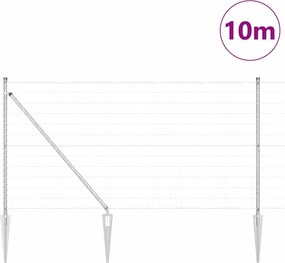 vidaXL Τεντώτο με στήριγμα Ασημί 1 x 10 m Ατσάλι