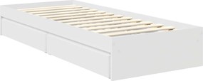 vidaXL Κρεβάτι Αποθήκης Λευκό 75 x 190 cm Επεξεργασμένο ξύλο