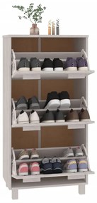 vidaXL Παπουτσοθήκη HAMAR Λευκή 59,5x35x117 εκ. από Μασίφ Ξύλο Πεύκου