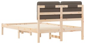 vidaXL Σκελετός Κρεβατιού με Επενδεδυμένο Κεφαλάρι Taupe 120 x 190 cm