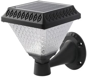 V-TAC Ηλιακό Φωτιστικό Κήπου LED 0.8W 75lm 90° Τετράγωνο IP44 Επιτοίχιο CCT 3σε1 Ζεστό+Φυσικό+Ψυχρό Λευκό Μαύρο Σώμα 93578