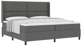 vidaXL Κρεβάτι box spring με στρώμα  Σκοτεινό Γκρι 200x200 εκ. Υφασμα
