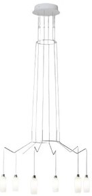 Πολυέλαιος Κρεμαστό Φωτιστικό Οροφής 9xLED 4,2W Dimmable Triac Φυσητό Pyrex Γυαλί Chan BT9 Prandina-1C03001211201-Ορείχαλκος 1C03001211201