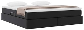 vidaXL Κρεβάτι με αποθηκευτικό χώρο και στρώμα Μαύρο 180 x 200 cm