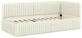 vidaXL Κρεβάτι Γωνίας με κεφαλάρι Κρεμ 90 x 190 cm Βελούδο