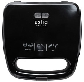 Estia 06-10027 BlackPlus Τοστιέρα για 2 Τοστ 750W,  Μαύρη