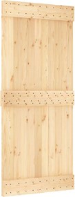 vidaXL Συρόμενη Πόρτα Φυσικό και Λευκό 90 x 210 cm