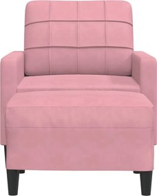 vidaXL Πολυθρόνα Ροζ 60 εκ. Βελούδινη με Υποπόδιο
