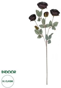 Artificial Garden PURPLE BRANCH 21301 Τεχνητό Διακοσμητικό Κλαδί Τριαντάφυλλα Μωβ Y60cm Globostar-21301-Μωβ 21301