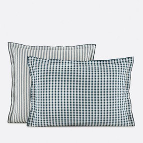 Μαξιλαροθήκη από βαμβακερό σερσέ, Cottage μπλε