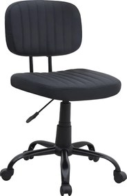 Καρέκλα γραφείου Romano Megapap από τεχνόδερμα χρώμα μαύρο 46x53x79/86εκ.