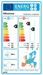 Κλιματιστικό Inverter Hisense Easy Smart CA50XS1A, 18000 BTU, 35 m2, A++, Αθόρυβη λειτουργία, FreezeProtect έως -15°C, Λευκό