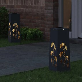 vidaXL Ηλιακό LED Φως Δρόμου 2 pcs Ανθρακί Κρύο Ρολαρισμένο Χάλυβα