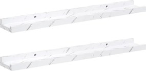 vidaXL Ράφι Τοίχου Επιτοίχιο 2 pcs Λευκό Μάρμαρο 60 x 9 x 3 cm