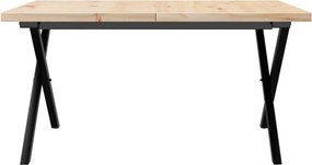 vidaXL Τραπεζάκι Σαλονιού Πλαίσιο X Μασίφ Πεύκο/Ατσάλι