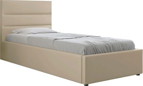 Επενδυμένο Κρεβάτι Lutko-Μπεζ-90 x 200
