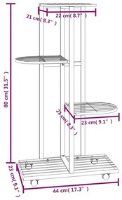 ΒΑΣΗ ΛΟΥΛΟΥΔΙΩΝ 4 ΕΠΙΠΕΔΩΝ ΜΕ ΡΟΔΕΣ 44X23X80 ΕΚ. ΜΑΥΡΗ ΣΙΔΕΡΟ 343115