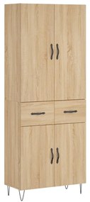 vidaXL Ντουλάπι Sonoma δρυς 69,5 x 34 x 180 εκ. από Επεξεργασμένο Ξύλο