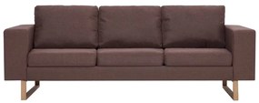 vidaXL Καναπές Τριθέσιος Καφέ Υφασμάτινος