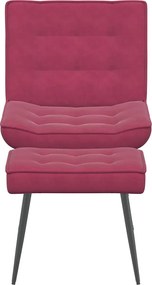 vidaXL Πολυθρόνα Relax Μπορντό Βελούδινη με Σκαμπό
